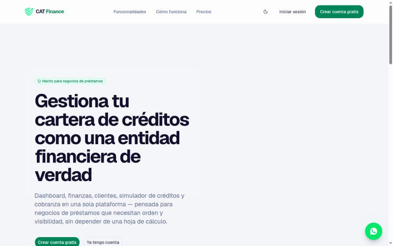 Página de inicio de CAT Finance